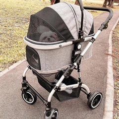 Складна коляска для домашніх тварин зі знімною переноскою Oui Oui Pet Stroller YA01K Grey