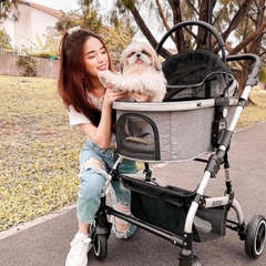 Складна коляска для домашніх тварин зі знімною переноскою Oui Oui Pet Stroller YA01K Grey