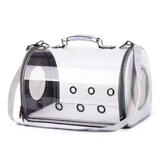 Сумка - переноска для котів та собак гризунів 33х24х26 CosmoPet CP-26 Silver (S)