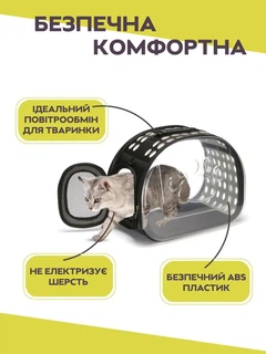Сумка переноска для котів та собак CosmoPet CP-21 34 x 20 x 20 см Чорний