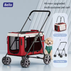 Коляска зі знімною переноскою для домашніх тварин до 10 кг Bello BL09