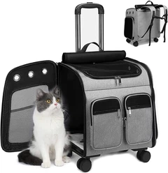 Voyagerpet Візок-рюкзак для переноска собак та котів Voyager Pet LVGB2010 з телескопічною ручкою та 4-ма колесами, Сірий