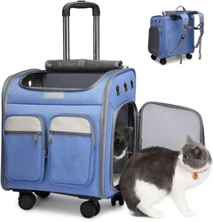 Voyagerpet Візок-рюкзак для переноска собак і котів Voyager Pet LVGB2010 з телескопічною ручкою та 4-ма колесами, Синій