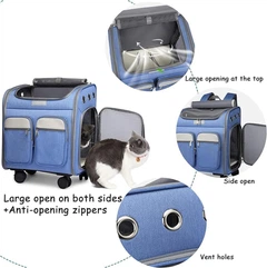Voyagerpet Візок-рюкзак для переноска собак і котів Voyager Pet LVGB2010 з телескопічною ручкою та 4-ма колесами, Синій