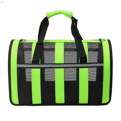 Без бренду Сумка-переноска For Friends GREEN paws M 41×25×26 см повітропроникна для собак і котів зі зручною конструкцією