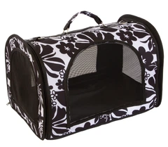 Сумка переноска для котів собак 46x28x30 см CosmoPet CP-48 (L) Black-White