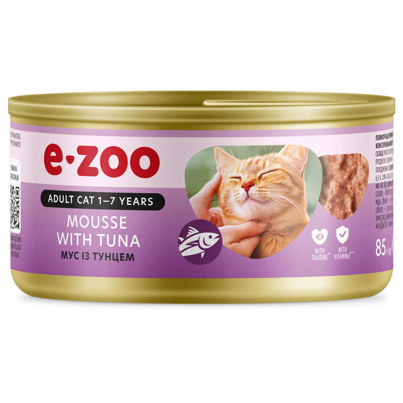 E ZOO™ Добавка з м'ясо та м'ясні субпродукти риба тунець для дорослих котів