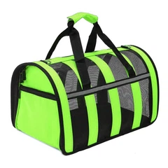 Без бренду Сумка-переноска For Friends GREEN paws M 41×25×26 см для собак і котів повітропроникна переноска