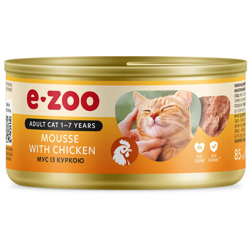 E ZOO™ Добавка з курка м'ясо та м'ясні субпродукти риба для дорослих котів