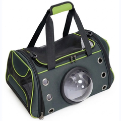 Сумка переноска для котів та собак 46x30x26 см CosmoPet CP-01 (L) Grey-Green