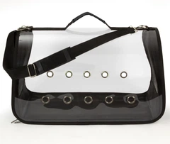 Сумка для перенесення котів та собак 50x25x27 см CosmoPet CP-10L 5 люверсів Black JDT-0845858