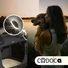 Без бренда Перенесення для тварин Cadoca M 60×44×42 см антрацит — складна сумка для транспортування кота і собаки