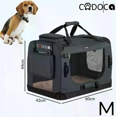Без бренда Перенесення для тварин Cadoca M 60×44×42 см антрацит — складна сумка для транспортування кота і собаки