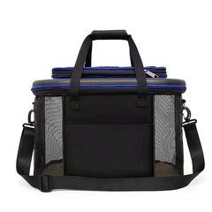 Сумка - переноска CosmoPet для котів та собак 28х45х28 Black - Blue