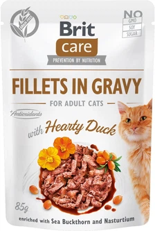 Brit Care Вологий корм (шматочки в соусі) з курка качка м'ясо та м'ясні субпродукти для котів