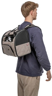 Рюкзак-переноска для котів та собак Trixie Shiva Backpack до 8кг, коричнева/бежева 41х30х21см 28837