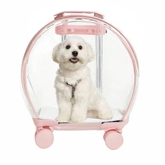 CosmoPet Візок переноска для котів та собак на колесах з телескопічною ручкою CP-302 47х42х24 см Рожевий