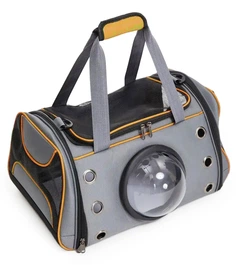 Сумка переноска для котів та собак CosmoPet CP-01 41x25x24 см Сірий/Оранжевий