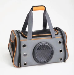 Сумка переноска для котів та собак CosmoPet CP-01 41x25x24 см Сірий/Оранжевий