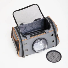Сумка переноска для котів та собак CosmoPet CP-01 41x25x24 см Сірий/Оранжевий