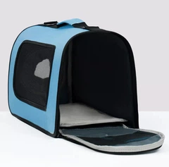 Сумка переноска для котів та собак CosmoPet CP-11 52x22x29 см Блакитний