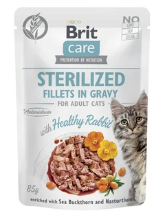 Brit Care Вологий корм (шматочки в соусі) з курка м'ясо та м'ясні субпродукти кролик для котів