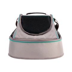 Сумка-переноска COLLAR 3-в-1 для котів і собак, поліестер, сірий-зелений, вентиляційні сітки, плечовий ремінь, трансформація у лежак/кошик, розмір 44×32×32 см, арт. 9902
