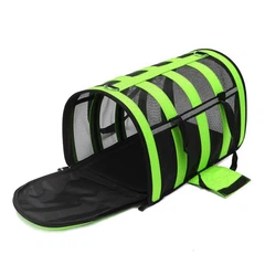 Без бренду Переноска For Friends GREEN paws M 41×25×26 см для собак і котів дихаюча сумка