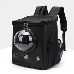 Рюкзак для переноски кошек и собак CosmoPet CP-04 с иллюминатором 36 х 29 х 25 см Чорний