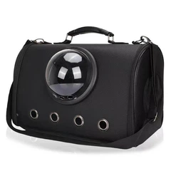 Сумка з ілюмінатором для переноски котів і собак 41x29x25 см CosmoPet CP-18 Black