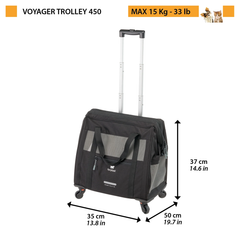 Візок для маленьких собак та кішок Ferplast Voyager Trolley 46.5х26.5х50 см Чорний (85738417)