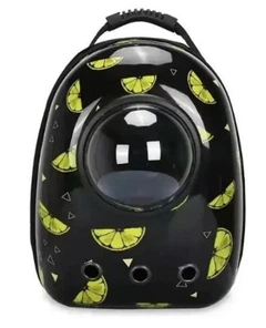 Без бренда Космічний рюкзак-переноска CosmoPet для тварин з ілюмінатором сумка для перенесення собак і кішок, чорний із принтом