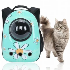Без бренду Переноска-рюкзак CosmoPet 42×35×27 см для собак і котів з ілюмінатором до 10 кг блакитний