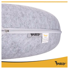 Лежанка для кота круглая с туннелем для отдыха 51x20 см серый PURLOV LS-2149