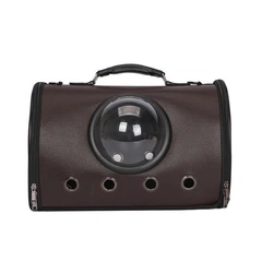 Сумка з ілюмінатором для переноски котів і собак 41x29x25 см CosmoPet CP-18 Dark Brown