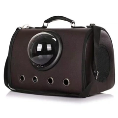 Сумка з ілюмінатором для переноски котів і собак 41x29x25 см CosmoPet CP-18 Dark Brown