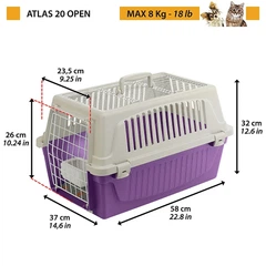 Переноска для собак та котів Ferplast Atlas 20 Open 37х58х32 см Чорна (73016099)