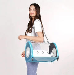 Сумка - переноска для котів та собак CosmoPet CP-26 33 х 24 х 26 см Блакитний