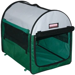 М'яка клітка-переноска для собак SENFUL Pet Soft Crate SDT3008 Green з флісовим килимком та чохлом, 70х51х58,5 см