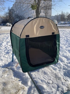 М'яка клітка-переноска для собак SENFUL Pet Soft Crate SDT3008 Green з флісовим килимком та чохлом, 70х51х58,5 см
