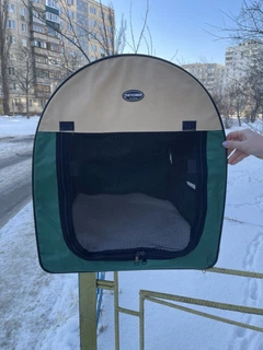 М'яка клітка-переноска для собак SENFUL Pet Soft Crate SDT3008 Green з флісовим килимком та чохлом, 70х51х58,5 см