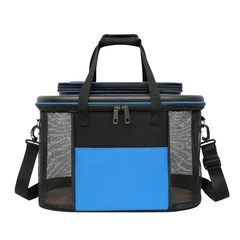 Сумка - переноска для котів та собак 28х45х28 CosmoPet CP-45 Black - Blue