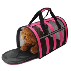 Сумка переноска для домашніх тварин CosmoPet CP-46 42x26x22 см Рожевий