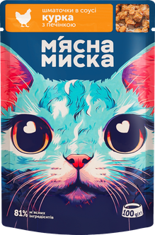 М'ясна Миска Вологий корм (шматочки в соусі) з інші джерела курка для дорослих котів