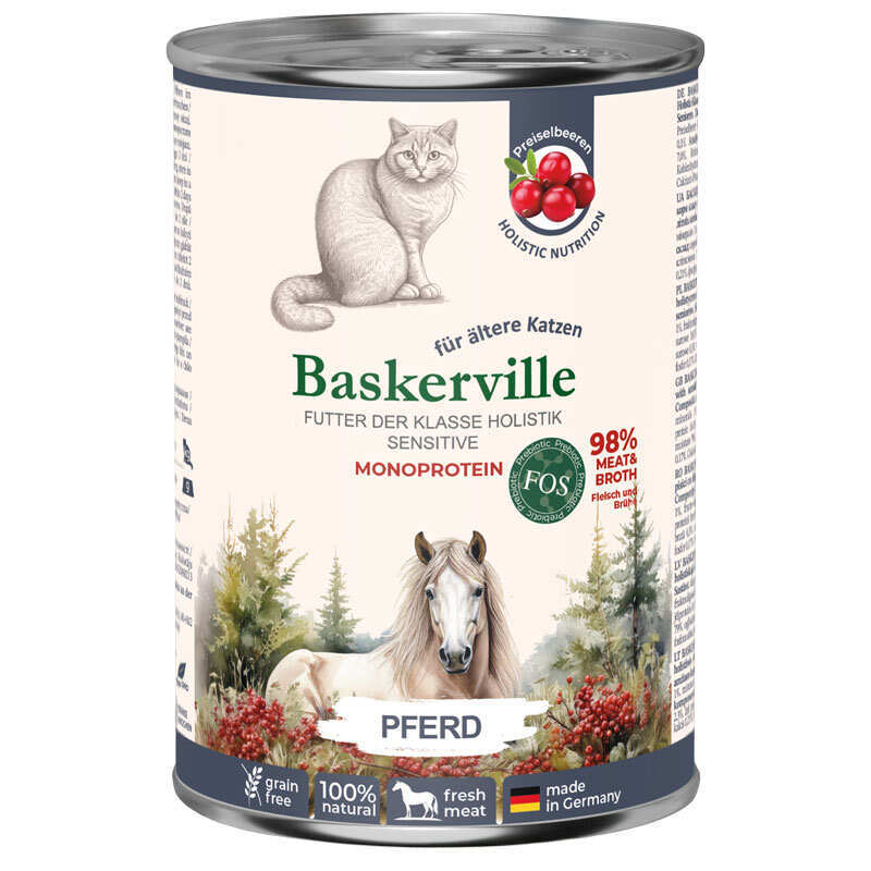 Baskerville Корм з конина для літніх котів