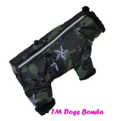Dogs Bomba Комбінезон блискавка 28 см (об'єм до 38см) зимовий мілітарі розм 3 для собак