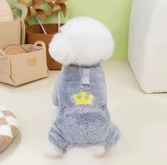 Без бренду Комбінезон флісовий для домашніх тварин з чотирма штанинами, одяг для домашніх тварин з малюнком корони М