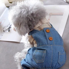 Fashion Комбінезон джинсовий для собак 11019 M бежевий