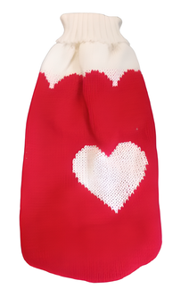 Светр для собак та котів EcoToys Heart S біло-червоний A: 20 см B: 29 см C: 18 см 6903