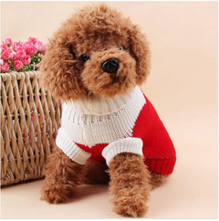 Светр для собак та котів EcoToys Heart S біло-червоний A: 20 см B: 29 см C: 18 см 6903